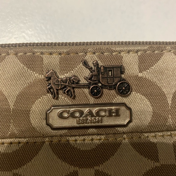 Coach Beige Monogram Wristlet - Picture 5 of 12